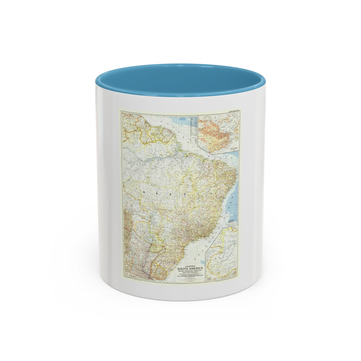 South America - Eastern (1955) (Map) Accent Coffee Mug