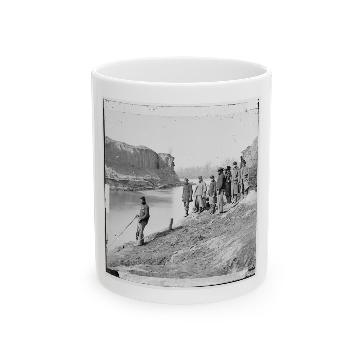 James River, Va. View Of The Completed Dutch Gap Canal (U.S. Civil War) White Coffee Mug
