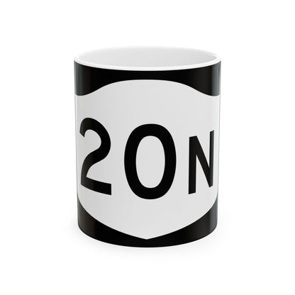 NY-20N (New York) (Road Sign) White Coffee Mug