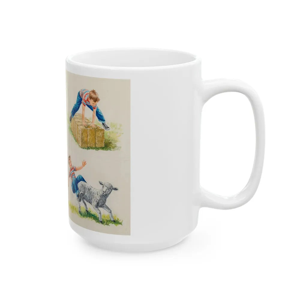 Farm Fun, Dick and Jane illustrations - White Coffee Mug-Go Mug Yourself