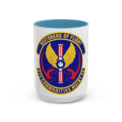 572d Commodities Maintenance Squadron (U.S. Air Force) Accent Coffee Mug 15oz Light Blue - Go Mug Yourself