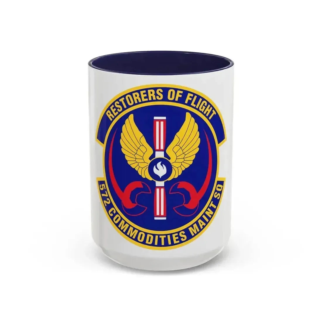 572d Commodities Maintenance Squadron (U.S. Air Force) Accent Coffee Mug 15oz Navy - Go Mug Yourself