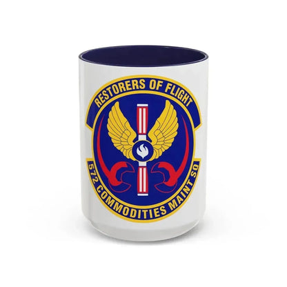 572d Commodities Maintenance Squadron (U.S. Air Force) Accent Coffee Mug 15oz Navy - Go Mug Yourself
