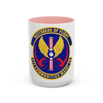 572d Commodities Maintenance Squadron (U.S. Air Force) Accent Coffee Mug 15oz Pink - Go Mug Yourself