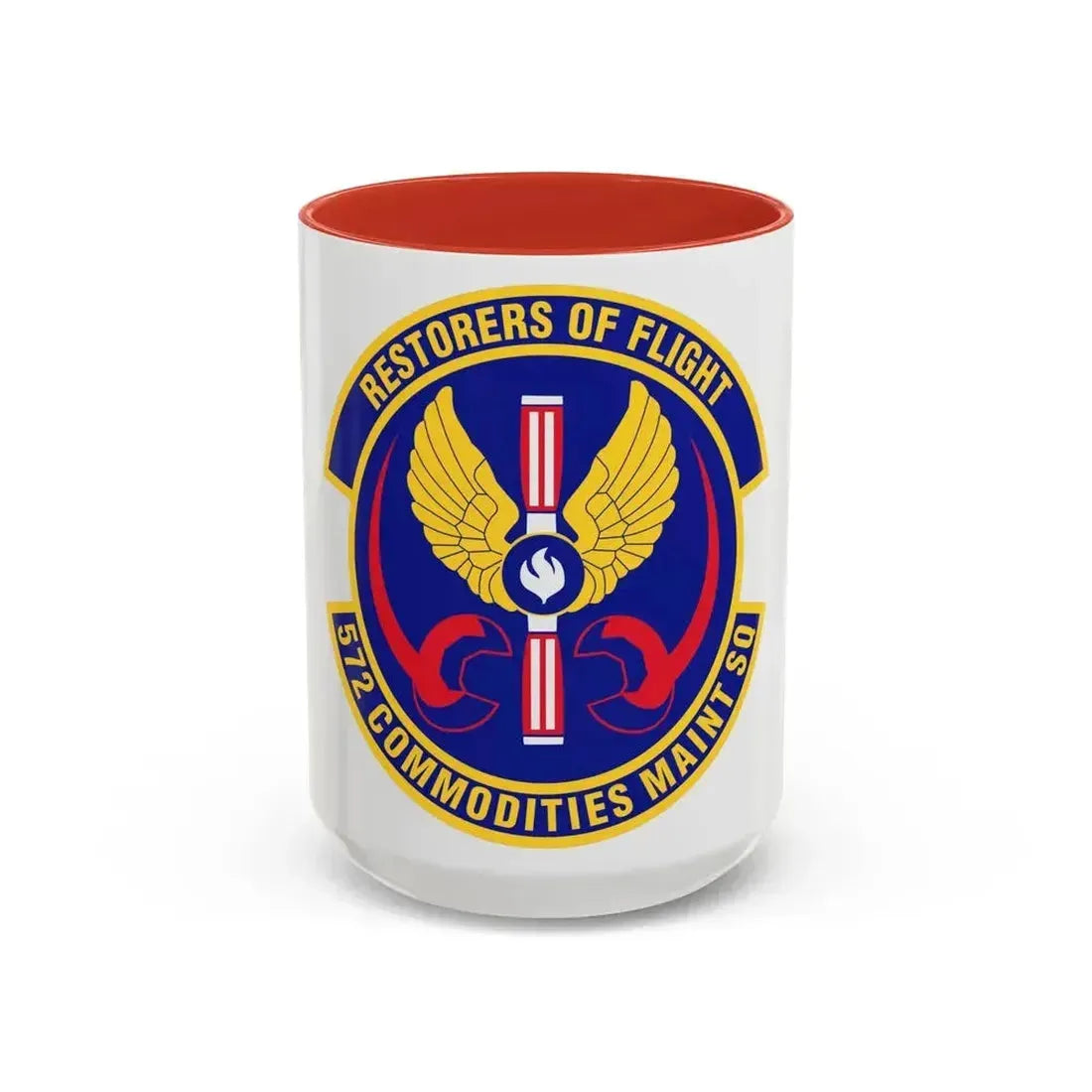 572d Commodities Maintenance Squadron (U.S. Air Force) Accent Coffee Mug 15oz Red - Go Mug Yourself
