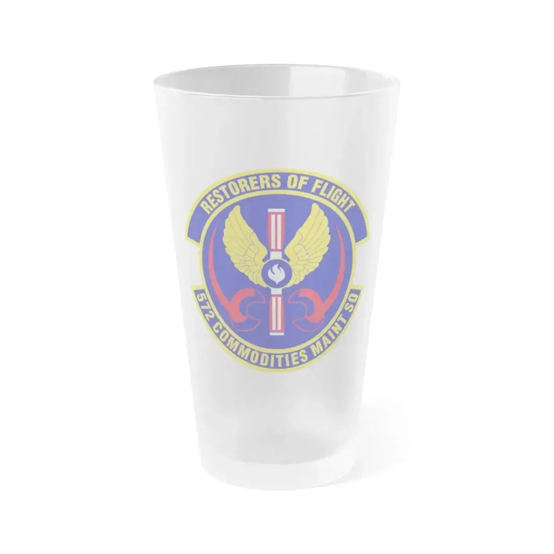 572d Commodities Maintenance Squadron (U.S. Air Force) Frosted Pint Glass 16oz 16oz Frosted - Go Mug Yourself