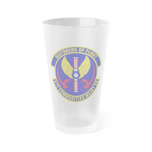 572d Commodities Maintenance Squadron (U.S. Air Force) Frosted Pint Glass 16oz 16oz Frosted - Go Mug Yourself