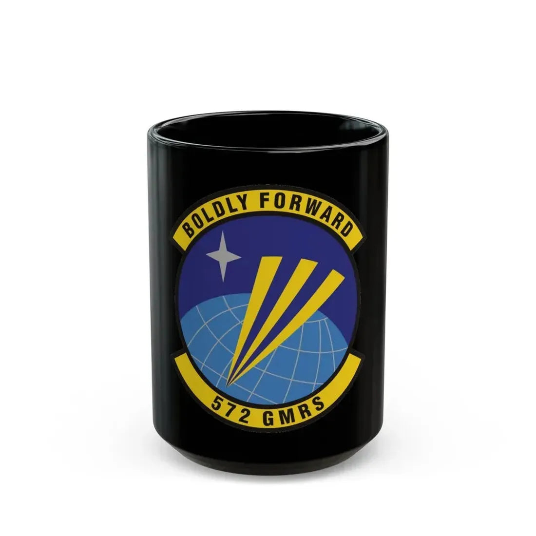 572d Global Mobility Readiness Squadron (U.S. Air Force) Black Coffee Mug - Go Mug Yourself