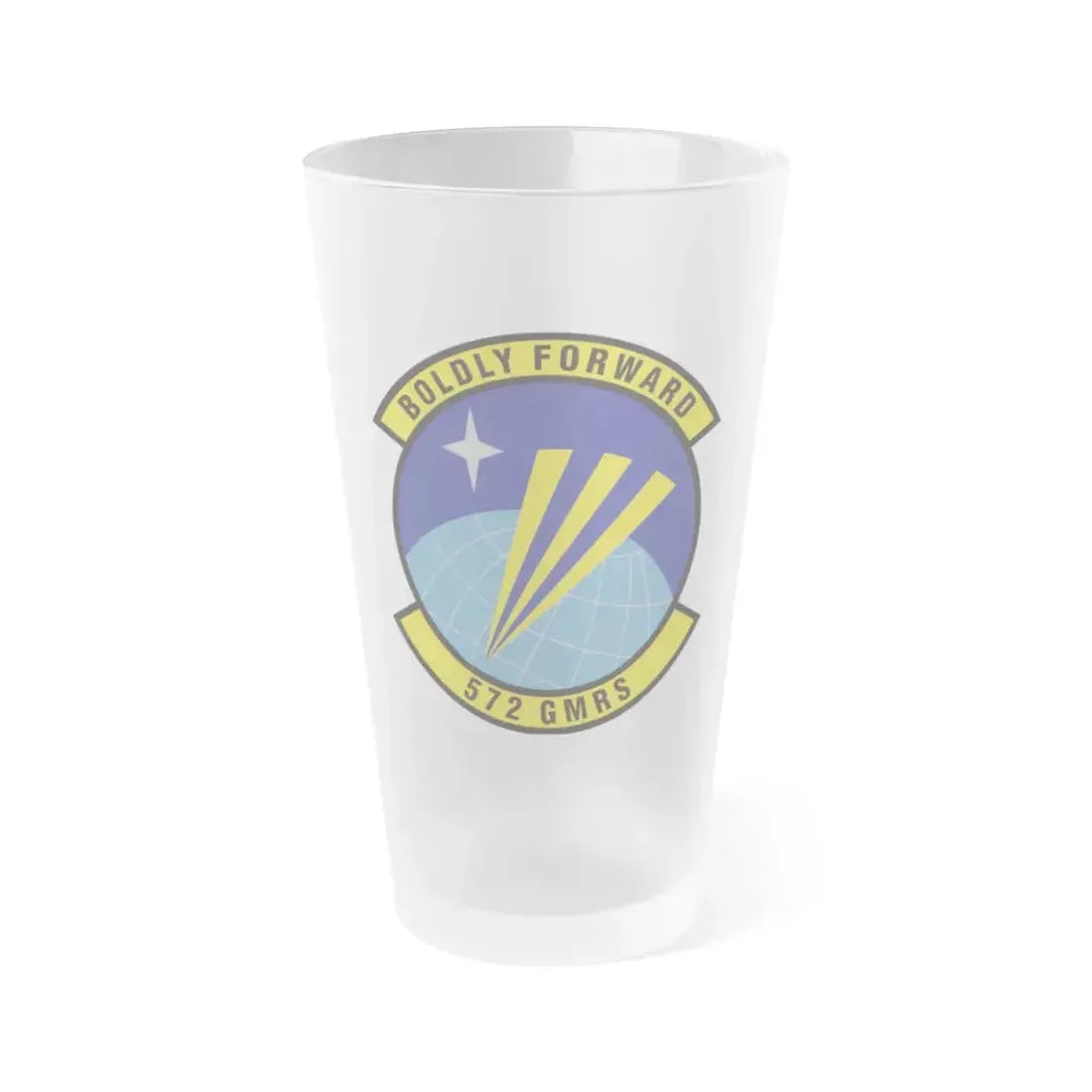 572d Global Mobility Readiness Squadron (U.S. Air Force) Frosted Pint Glass 16oz 16oz Frosted - Go Mug Yourself