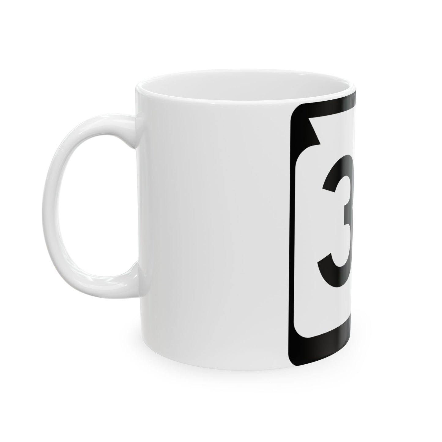 WIS 32 no arrows (Wisconsin) (Road Sign) White Coffee Mug-Go Mug Yourself