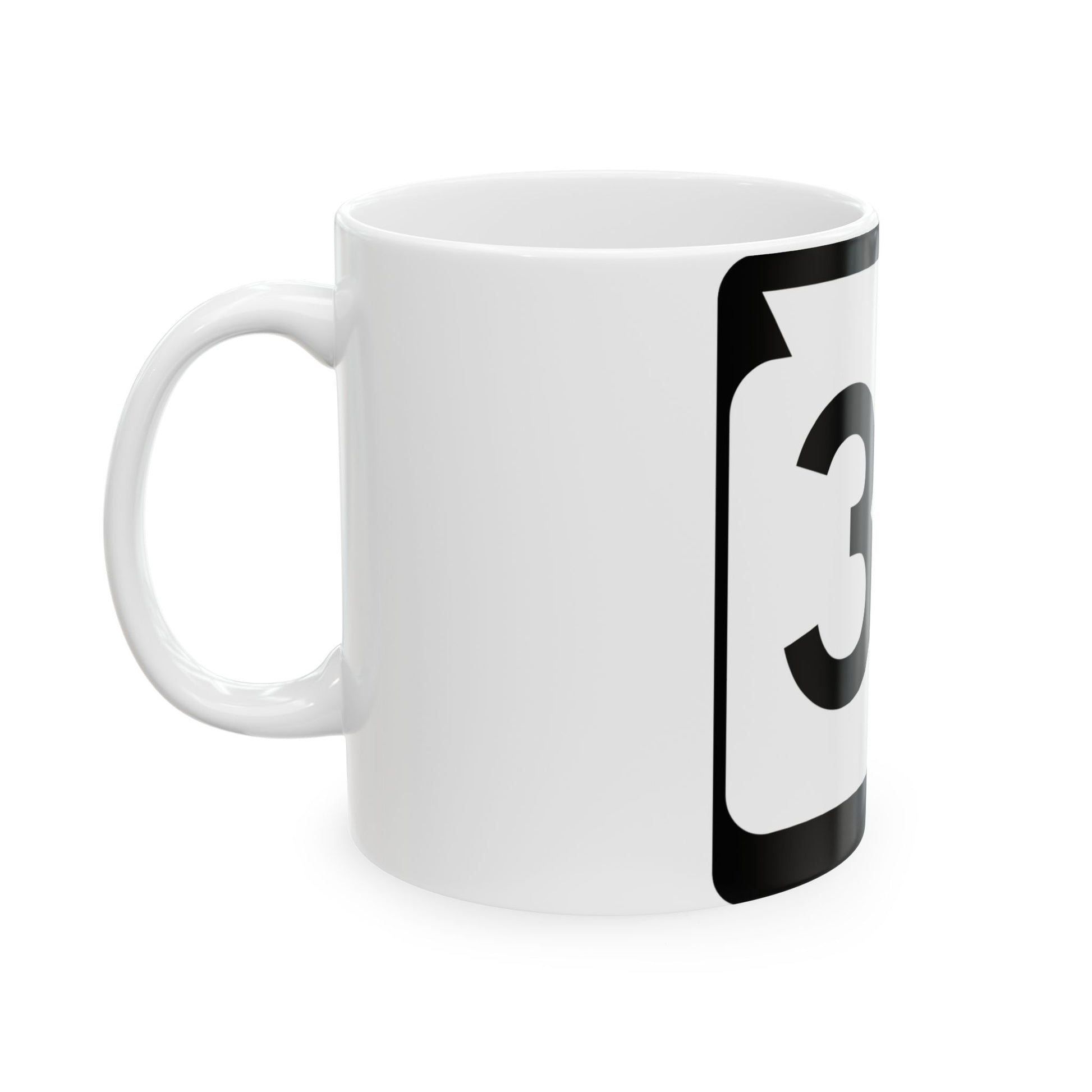 WIS 32 no arrows (Wisconsin) (Road Sign) White Coffee Mug-Go Mug Yourself