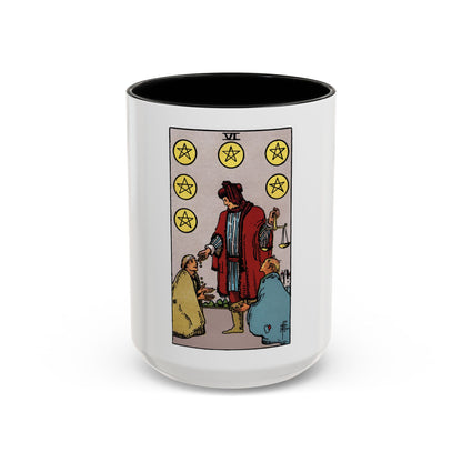 The 6 of Pentacles (Tarot Card) Accent Coffee Mug