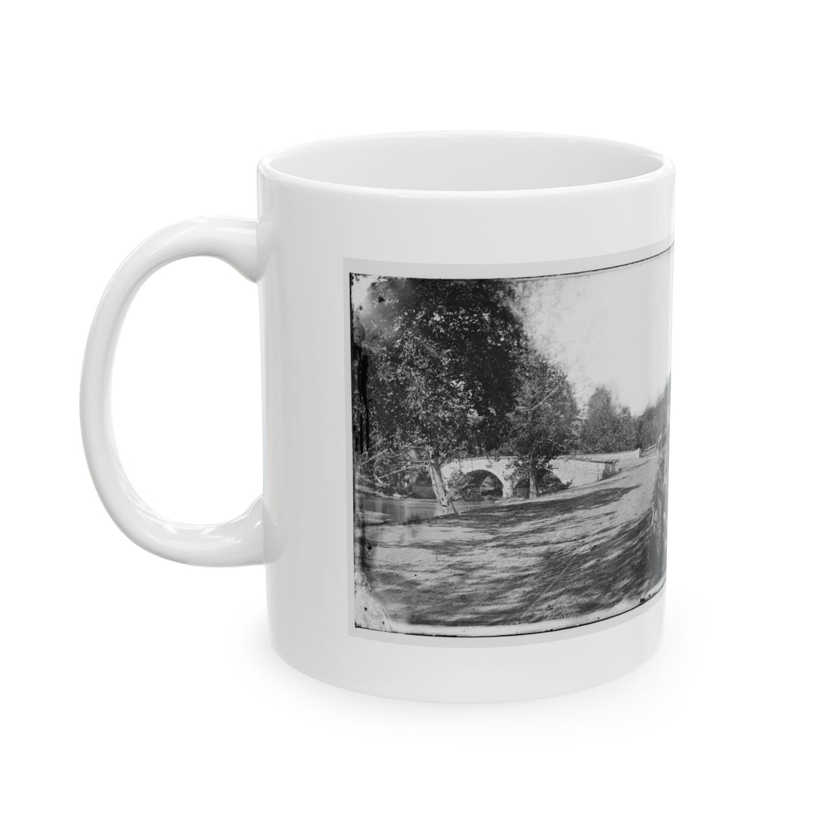 Antietam, Maryland. Burnside Bridge From The Southeast (U.S. Civil War) White Coffee Mug