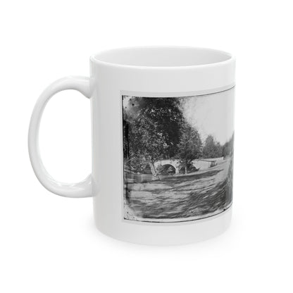 Antietam, Maryland. Burnside Bridge From The Southeast (U.S. Civil War) White Coffee Mug