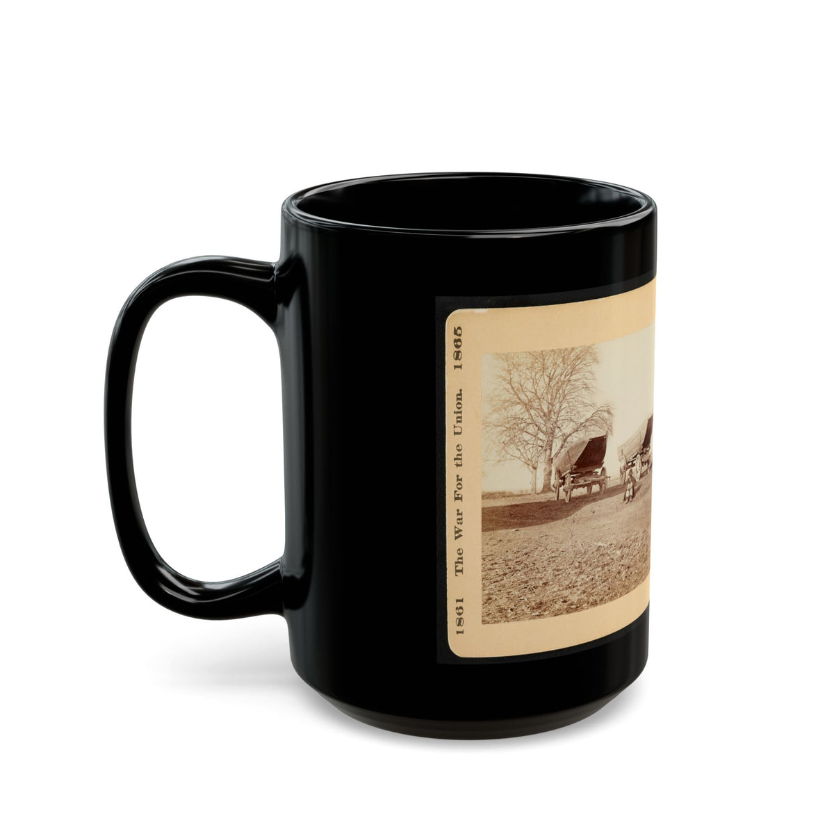 A Pontoon Boat On Wheels (U.S. Civil War) Black Coffee Mug