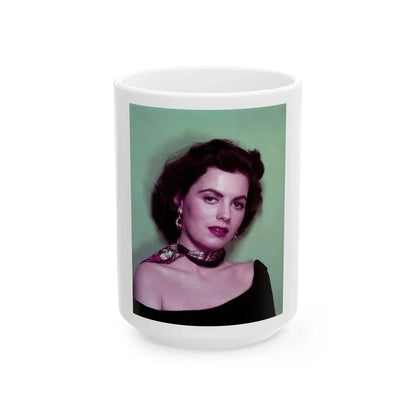 Faith Domergue #81 (Vintage Female Icon) White Coffee Mug-15oz-Go Mug Yourself