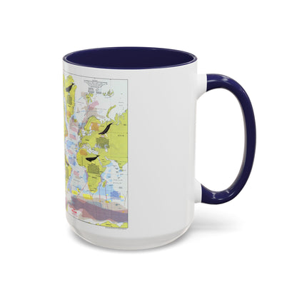 Great Whales, Migration and Range (1976) (Map) Accent Coffee Mug