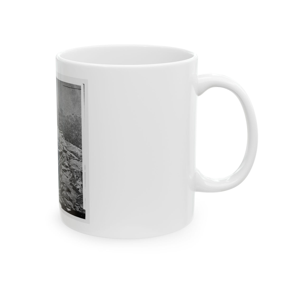 Gettysburg, Pa. Interior View Of Breastworks On Extreme Left Of The Federal Line (U.S. Civil War) White Coffee Mug