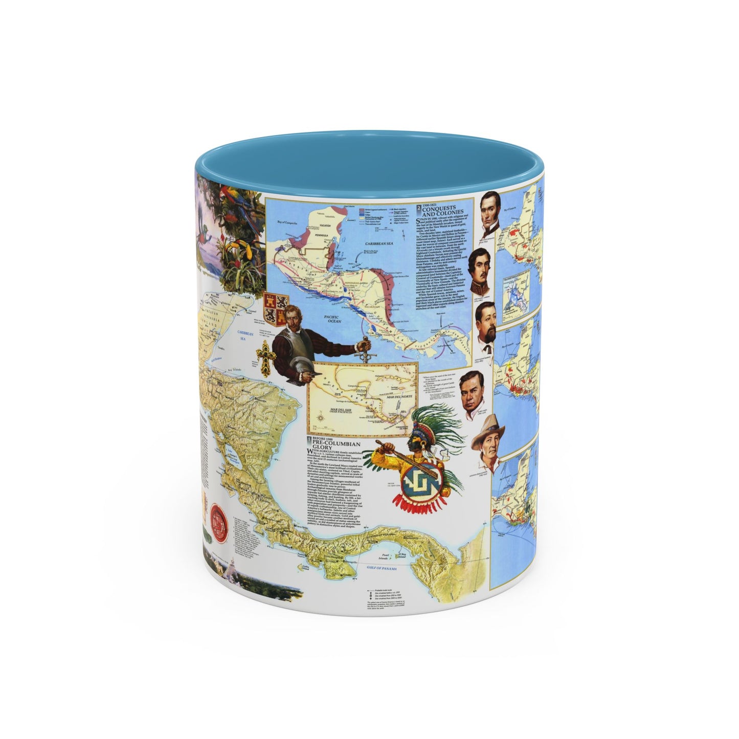 Tasse à café décorative Amérique centrale passée et présente (1986) (carte)