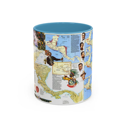 Central America Past and Present (1986) (Map) Accent Coffee Mug