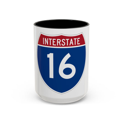Interstate 16 (U.S. Highways) Accent Coffee Mug