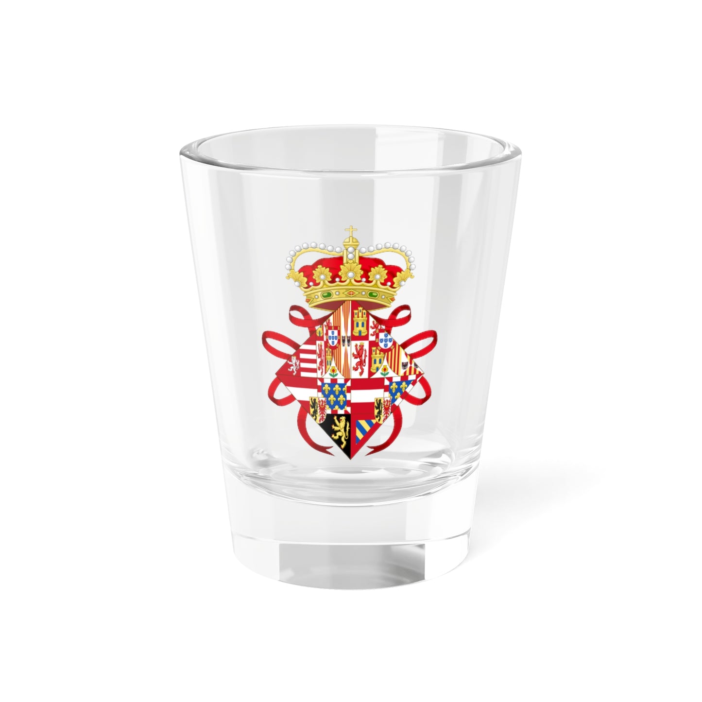 Coat of Arms of Infanta Isabella of Spain as Governor Monarch of the Low Countries (Belgium) (Coat of Arms) Shot Glass 1.5oz