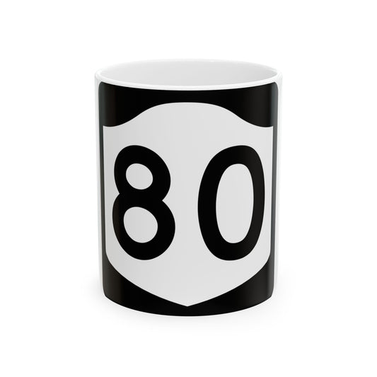 NY-80 (New York) (Road Sign) White Coffee Mug