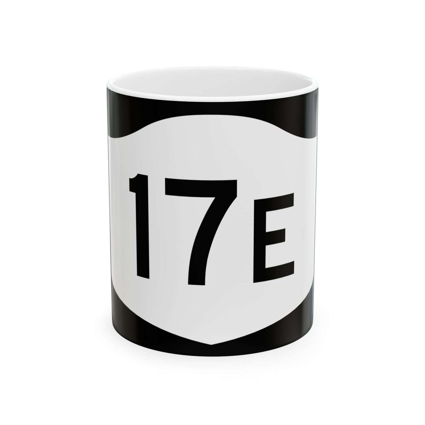 NY-17E (New York) (Road Sign) White Coffee Mug