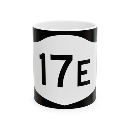 NY-17E (New York) (Road Sign) White Coffee Mug