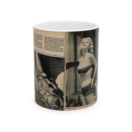 Lee Wilson #16 - Pages 2 & 3 of 4 Featuring, Lee+2 B&W Photos & Captions from PICTURE SCOPE Digest Mag. November '55 (Vintage Female Icon) White Coffee Mug-11oz-Go Mug Yourself