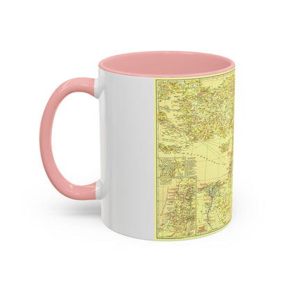 Middle East - Bible Lands and the Cradle of Western Civilization (1938) (Map) Accent Coffee Mug