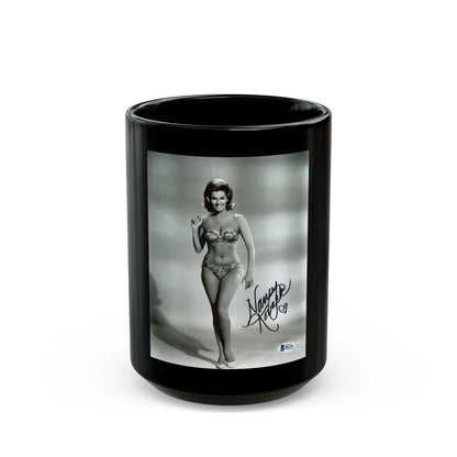 Nancy Kovack #031 (Vintage Female Icon) Black Coffee Mug-15oz-Go Mug Yourself