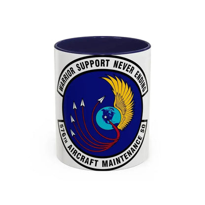 576th Aircraft Maintenance Squadron (U.S. Air Force) Accent Coffee Mug 11oz Navy - Go Mug Yourself