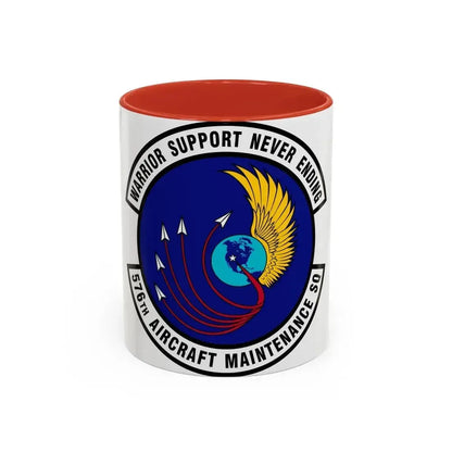 576th Aircraft Maintenance Squadron (U.S. Air Force) Accent Coffee Mug 11oz Red - Go Mug Yourself