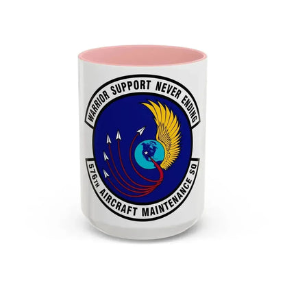 576th Aircraft Maintenance Squadron (U.S. Air Force) Accent Coffee Mug 15oz Pink - Go Mug Yourself