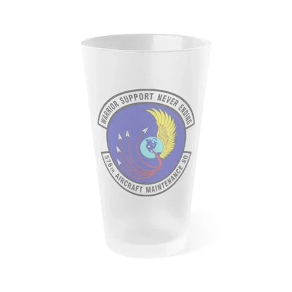 576th Aircraft Maintenance Squadron (U.S. Air Force) Frosted Pint Glass 16oz 16oz Frosted - Go Mug Yourself