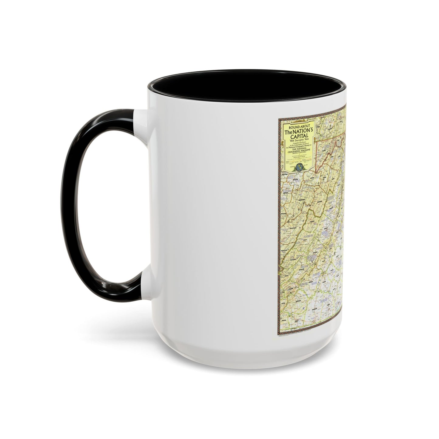 USA - Round About the Nation's Capital (1956) (Map) Accent Coffee Mug