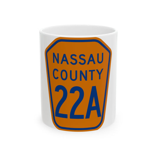Nassau County 22A NY (New York) (Road Sign) White Coffee Mug