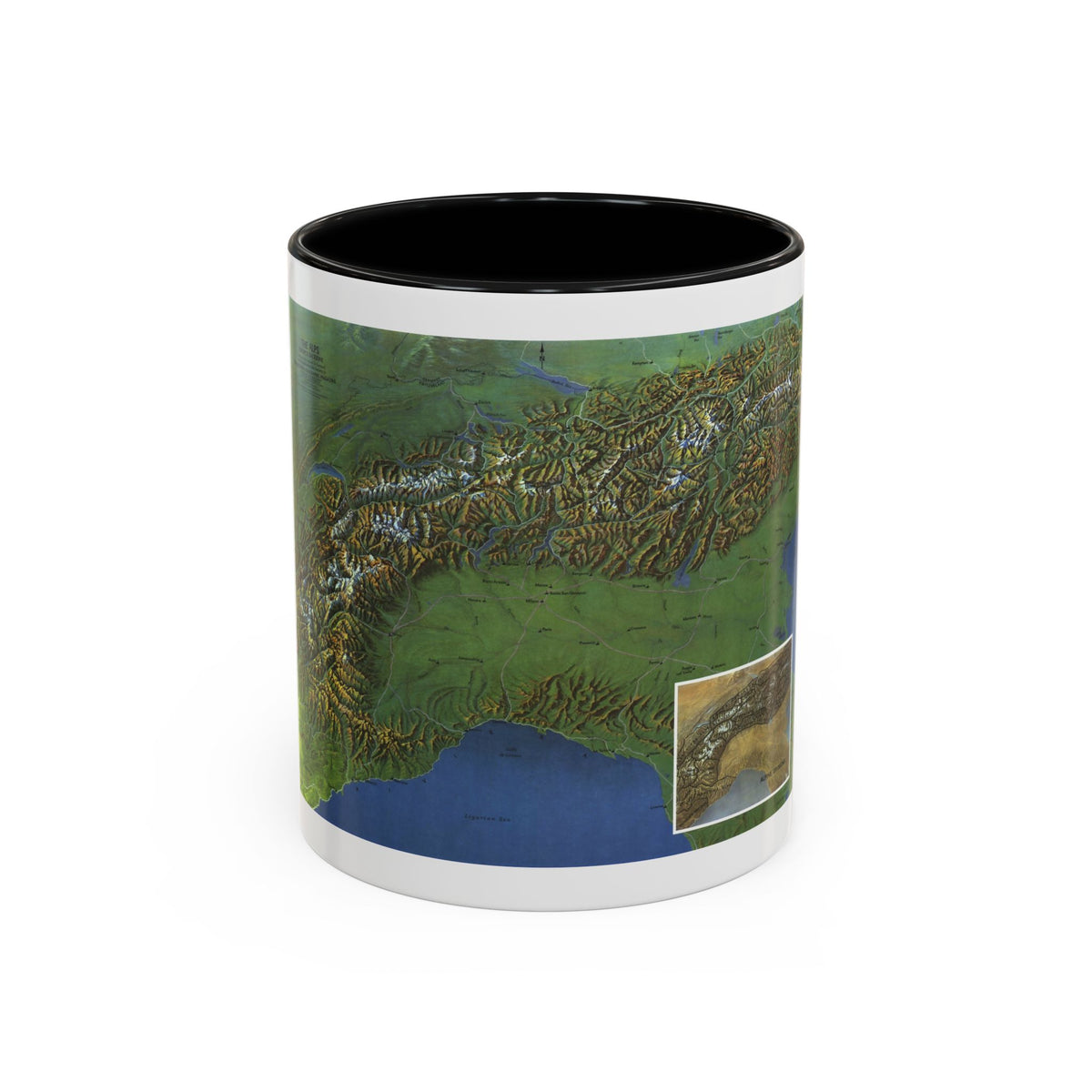 Alps, The - Europe's Backbone (1965) (Map) Accent Coffee Mug