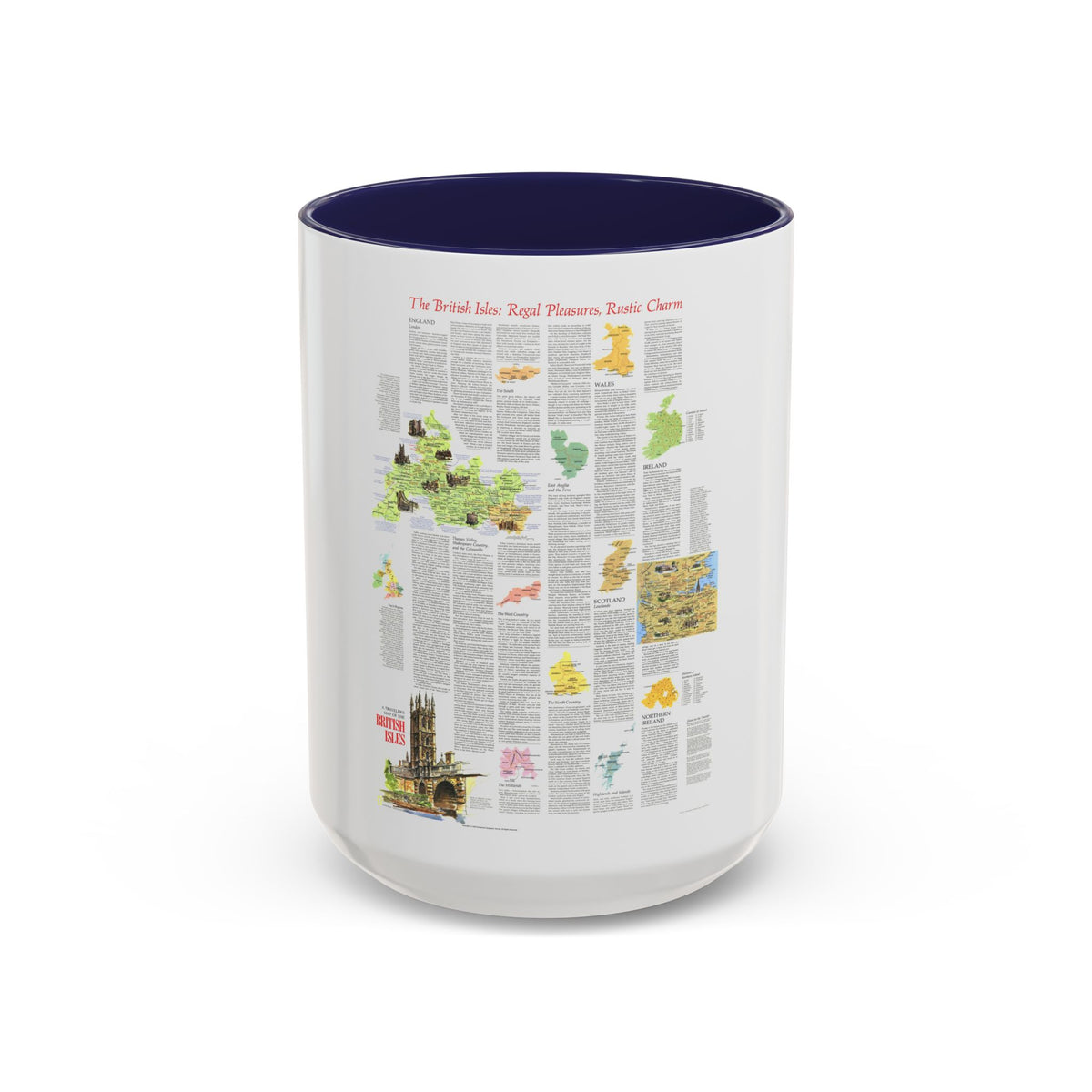 British Isles - A Traveller's Map 2 (1974) (Map) Accent Coffee Mug