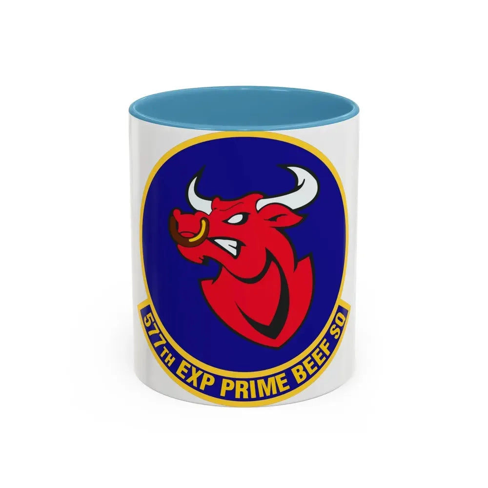 577th Expeditionary Prime Base Emergency Engineer Force Squadron (U.S. Air Force) Accent Coffee Mug 11oz Light Blue - Go Mug Yourself