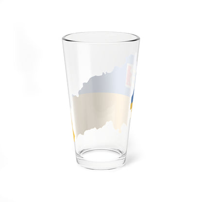 Flag-map of Zakarpattia Oblast (Ukraine) Pint Glass 16oz