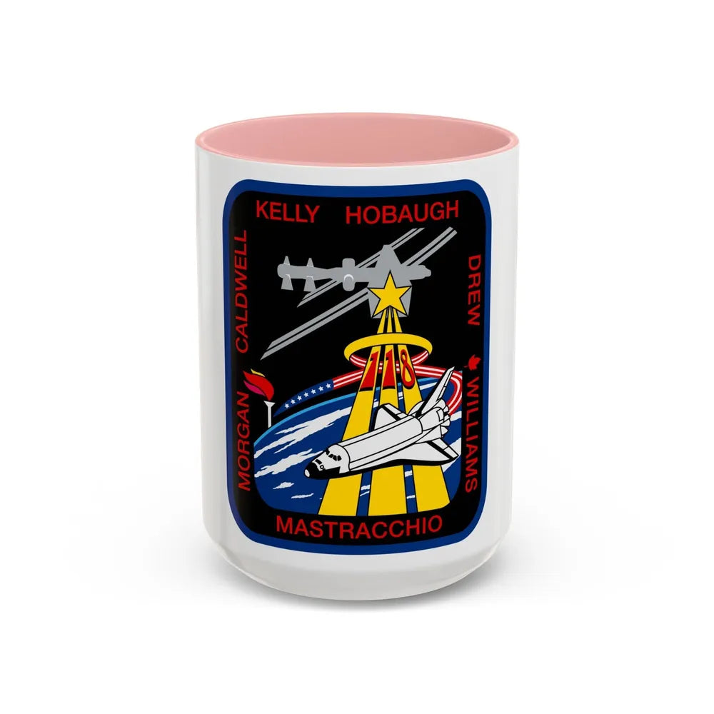 STS 118 (NASA) Accent Coffee Mug-15oz-Pink-Go Mug Yourself