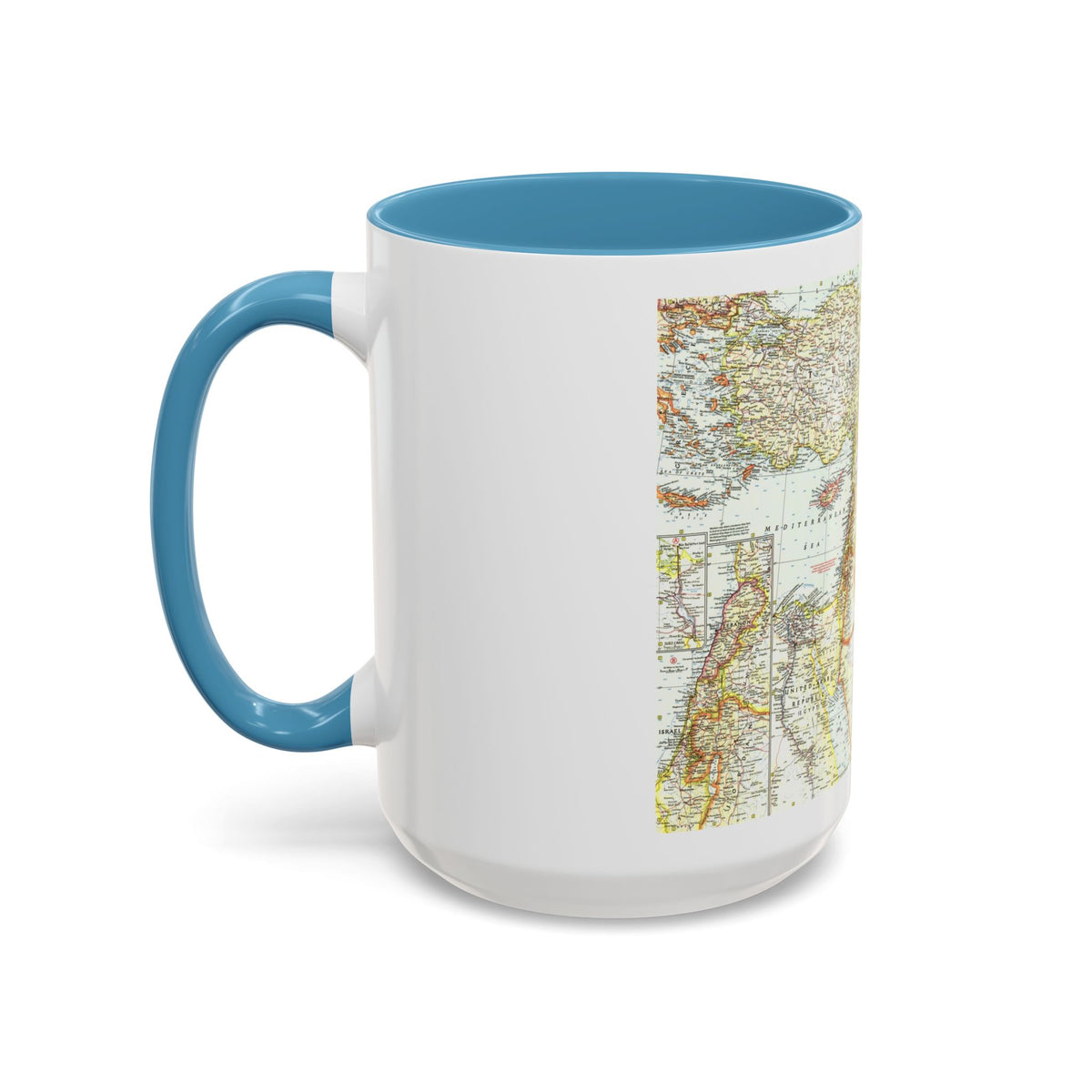 Middle East - The Eastern Mediterranean (1959) (Map) Accent Coffee Mug