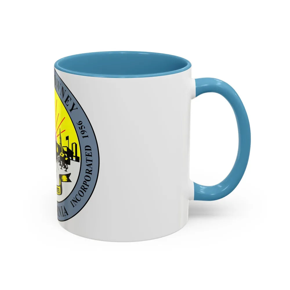 Seal of Downey California - Accent Coffee Mug-Go Mug Yourself