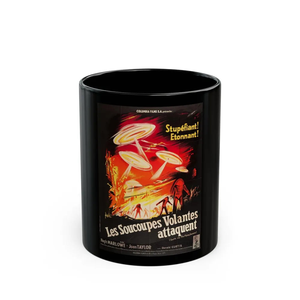 EARTH VS THE FLYING SAUCERS (FRENCH) 1956 Movie Poster - Black Coffee Mug-11oz-Go Mug Yourself