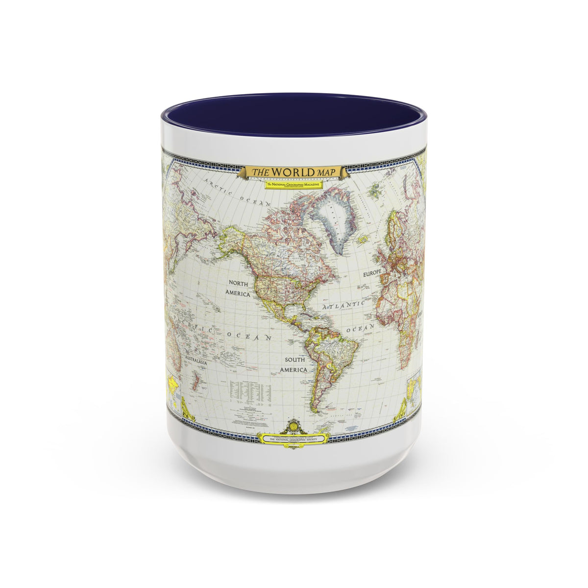 World Map (1951) (Map) Accent Coffee Mug