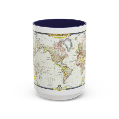 World Map (1951) (Map) Accent Coffee Mug