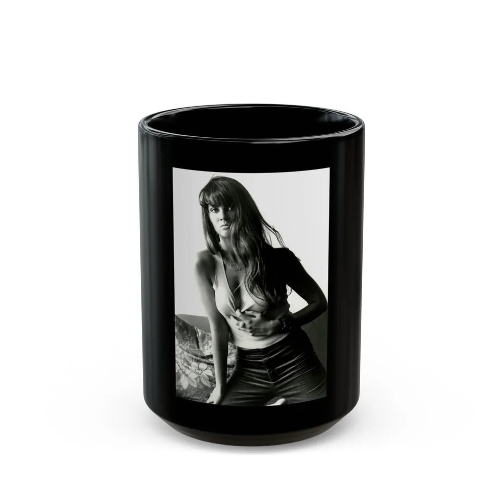 Caroline Munro #240 (Vintage Female Icon) Black Coffee Mug-15oz-Go Mug Yourself