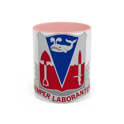 579 Engineer Battalion (U.S. Army) Accent Coffee Mug-11oz-Pink-Go Mug Yourself